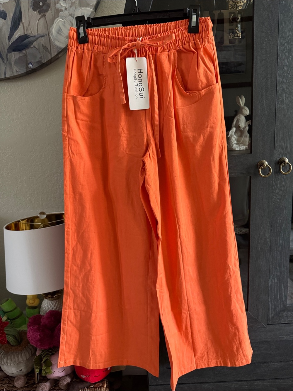 Orange Straight-Leg Women's Pants